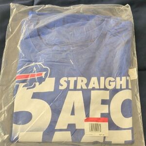 Blue Graphic Tee with Buffalo Logo - STRAIGHT 5 AEG Print